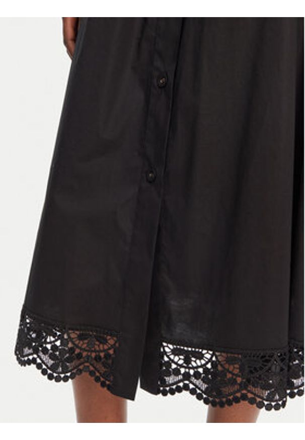 TwinSet - TWINSET Spódnica trapezowa 251TT2095 Czarny Regular Fit. Kolor: czarny. Materiał: bawełna