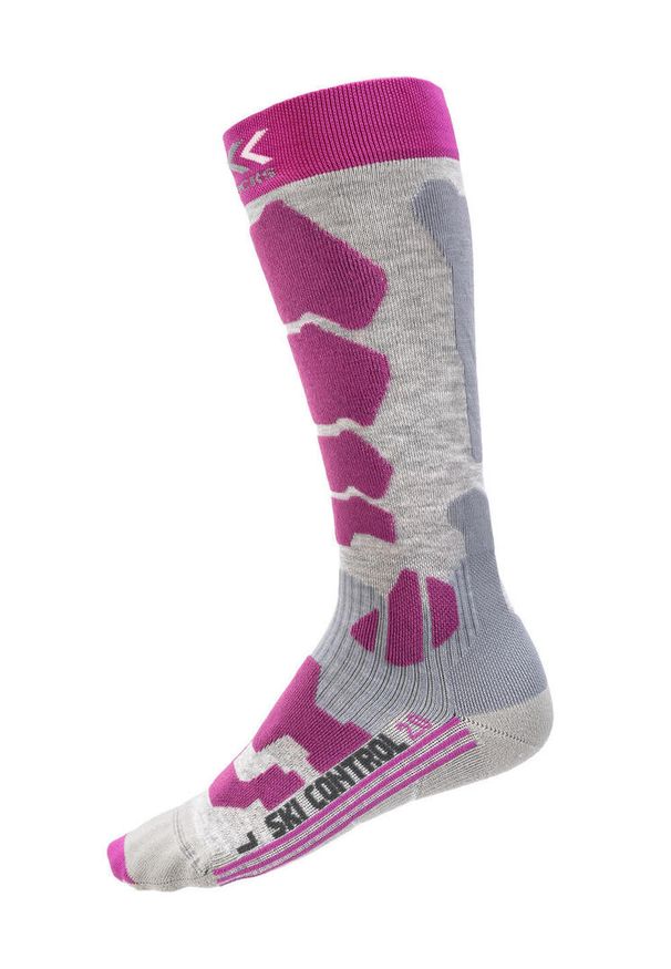Skarpety narciarskie damskie X-Socks Ski Control 2.0 fioletowe. Kolor: fioletowy, biały, wielokolorowy. Sport: narciarstwo