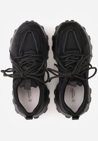 Born2be - Czarne Sneakersy z Zamszu na Grubej Podeszwie z Podwójnym Sznurowaniem Linoza. Okazja: na co dzień. Zapięcie: sznurówki. Kolor: czarny. Materiał: zamsz. Obcas: na platformie #8