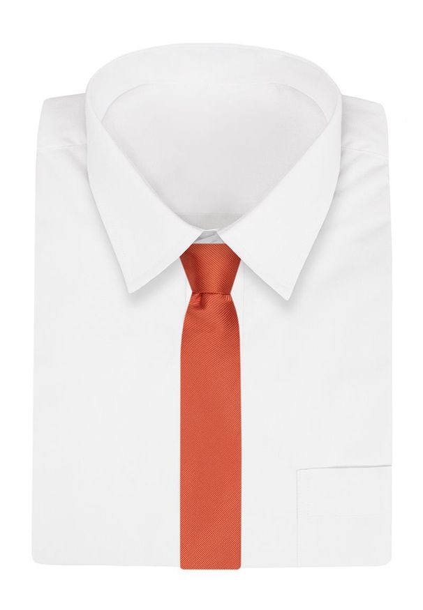 Pomarańczowy krawat Angelo di Monti elegancki, w prążki