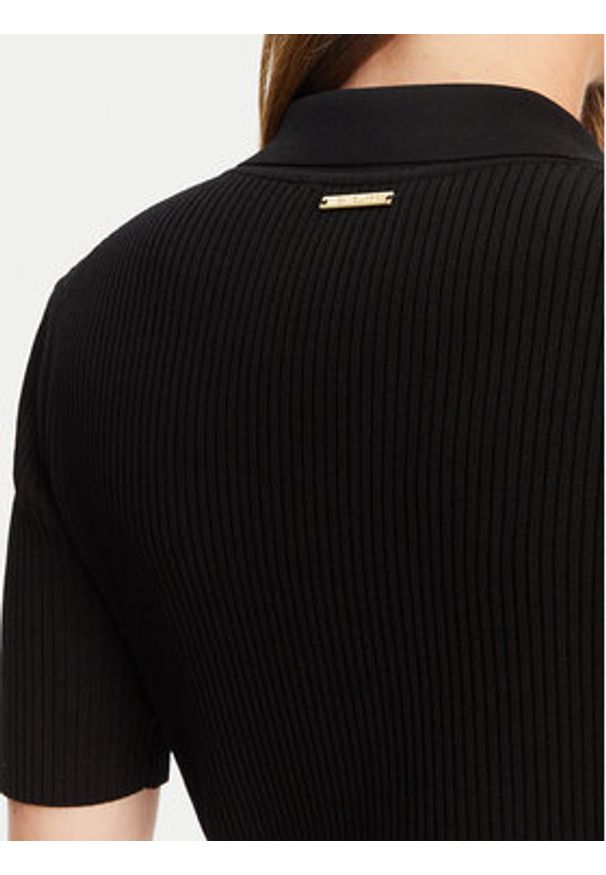 MICHAEL Michael Kors Sukienka dzianinowa MT5832333D Czarny Slim Fit. Kolor: czarny. Materiał: wiskoza