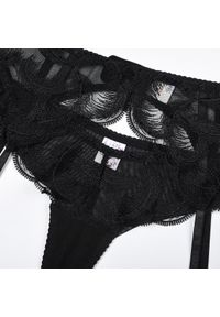Intica - Komplet bielizny z haftowanego tiulu na specjalne okazje Namsoon. Kolor: czarny. Materiał: tiul. Wzór: haft #10