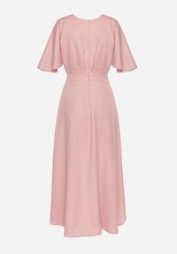 Born2be - Różowa Koktajlowa Sukienka Vices o Asymetrycznym Kroju z Falbanką Finexia. Okazja: na ślub cywilny, na wesele, na imprezę. Kolor: różowy. Wzór: aplikacja. Typ sukienki: asymetryczne. Styl: wizytowy #4