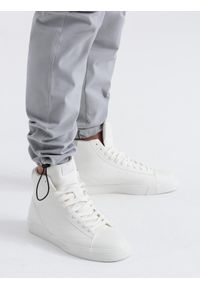 Ombre Clothing - Męskie spodnie STRAIGHT LEG cargo z trójkątnym pinem na kieszeni – szare V3 OM-PACG-0196 - XXL. Okazja: na co dzień. Kolor: szary. Materiał: bawełna, materiał, elastan. Wzór: gładki. Styl: elegancki, casual #5