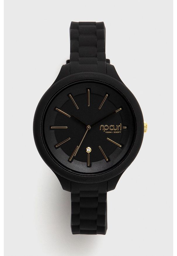 Rip Curl zegarek DELUXE HORIZON damski kolor czarny. Kolor: czarny. Materiał: tworzywo sztuczne, materiał