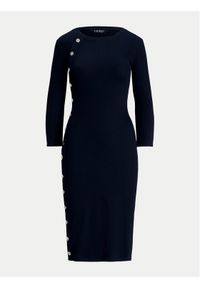 Lauren Ralph Lauren Sukienka codzienna 250940561001 Granatowy Slim Fit. Okazja: na co dzień. Kolor: niebieski. Materiał: bawełna. Typ sukienki: proste. Styl: casual #1