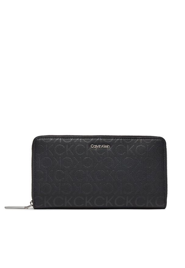 Calvin Klein Duży Portfel Damski Ck Must Za Wallet Xl_Epi Mono K60K611869 Czarny. Kolor: czarny. Materiał: skóra