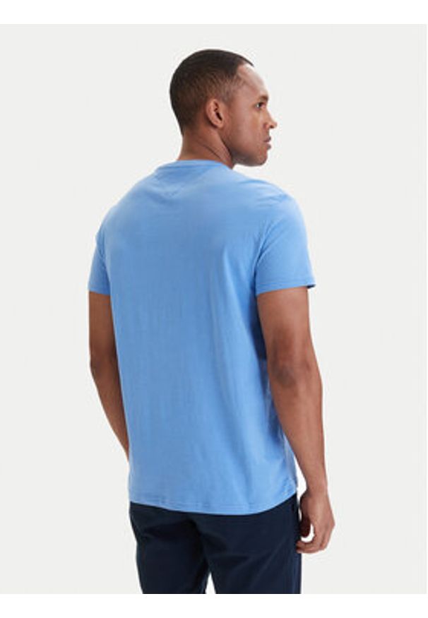 Tommy Jeans T-Shirt Linear Chest DM0DM21780 Niebieski Slim Fit. Kolor: niebieski. Materiał: bawełna