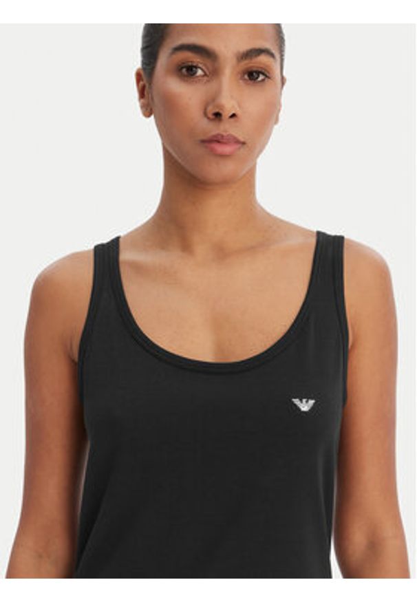 Emporio Armani Underwear Sukienka codzienna EW000494 AF19023 UC001 Czarny Regular Fit. Okazja: na co dzień. Kolor: czarny. Materiał: bawełna. Typ sukienki: proste. Styl: casual