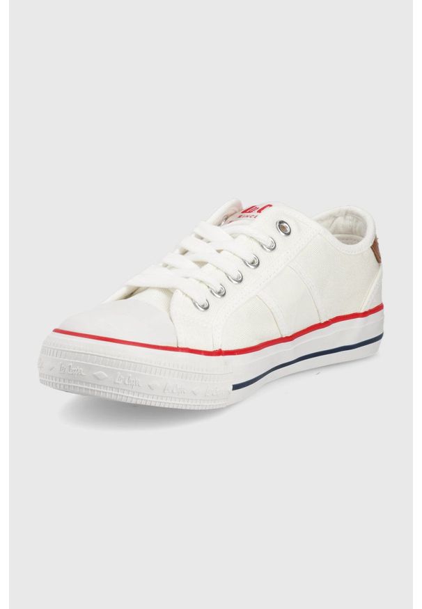 Lee Cooper tenisówki damskie kolor biały. Nosek buta: okrągły. Zapięcie: sznurówki. Kolor: biały. Materiał: guma