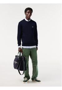Lacoste Sweter AH1985-166 Granatowy Regular Fit. Kolor: niebieski. Materiał: bawełna #9