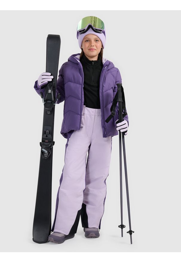 4f - 4F Kurtka narciarska membrana 5000 dziewczęca - fioletowa 146 (10-11 lat). Kolor: fioletowy. Materiał: poliester, materiał. Sezon: lato