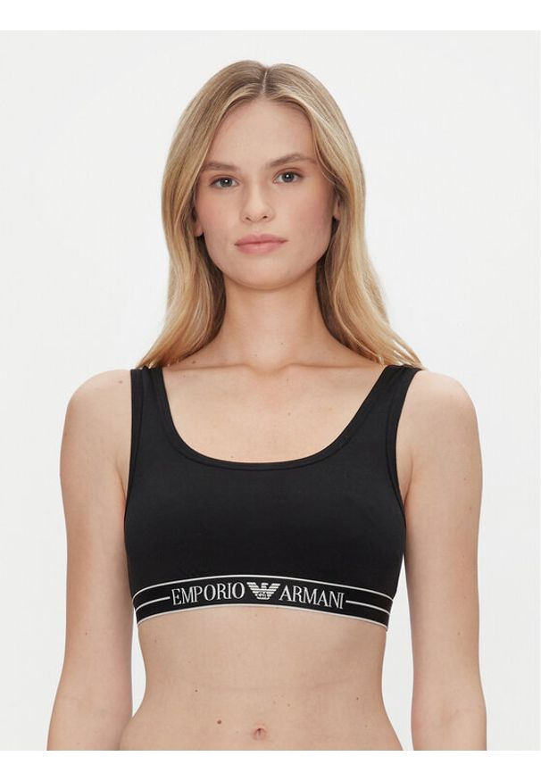 Emporio Armani Underwear Biustonosz top EW000420 AF10881 UC001 Czarny. Kolor: czarny. Materiał: bawełna