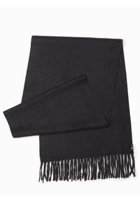 Ombre Clothing - Szalik męski - czarny V1 A375 - uniwersalny. Kolor: czarny. Materiał: tkanina, akryl. Wzór: jednolity. Styl: klasyczny, elegancki, sportowy #3