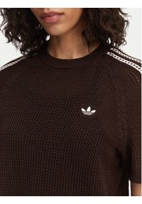 Adidas - adidas Sukienka dzianinowa Knitted Crochet KE0203 Brązowy Loose Fit. Kolor: brązowy. Materiał: syntetyk #4