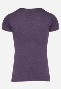 Born2be - Fioletowy Klasyczny T-shirt z Bawełny Fodena. Okazja: na co dzień. Kolor: fioletowy. Materiał: bawełna. Styl: klasyczny #2