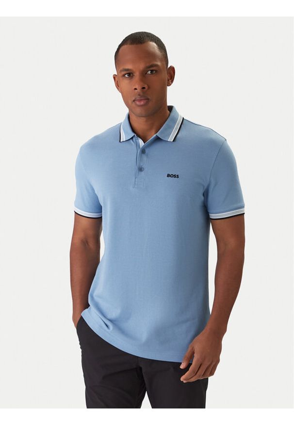 BOSS Polo Paddy 50469055 Niebieski Regular Fit. Typ kołnierza: polo. Kolor: niebieski. Materiał: bawełna