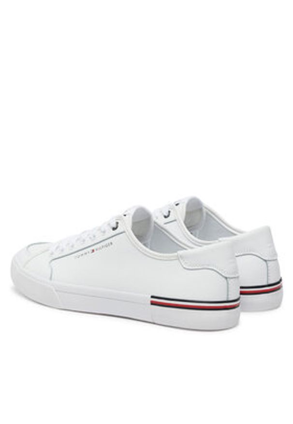 TOMMY HILFIGER - Tommy Hilfiger Tenisówki Core Corporate Vulc Leather FM0FM05399 Biały. Kolor: biały. Materiał: skóra