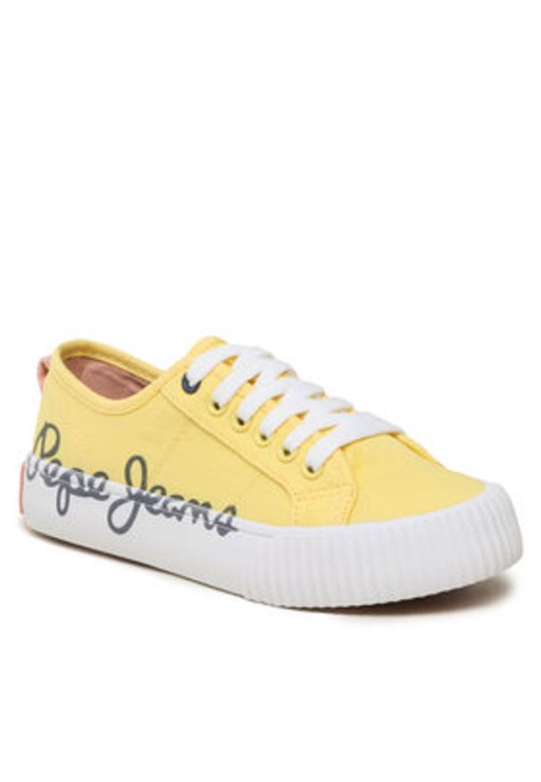 Pepe Jeans Tenisówki Ottis Log G PGS30577 Żółty. Kolor: żółty. Materiał: materiał