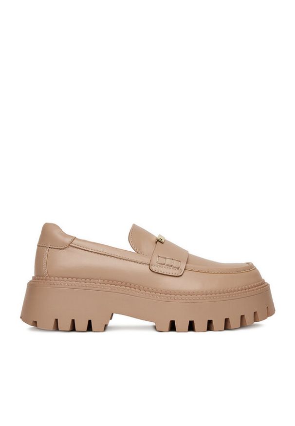 DeeZee Loafersy HY19001-2 Beżowy. Kolor: beżowy. Materiał: skóra