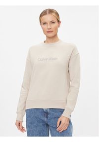 Calvin Klein Bluza Satin Emroidery K20K206757 Szary Regular Fit. Kolor: szary. Materiał: bawełna, syntetyk #1