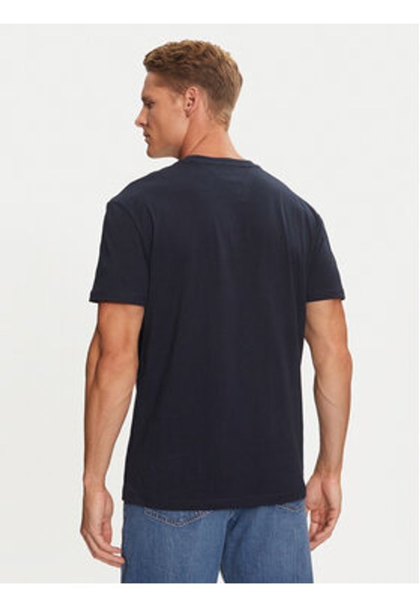 Tommy Jeans T-Shirt Linear Logo DM0DM20744 Granatowy Regular Fit. Kolor: niebieski. Materiał: bawełna