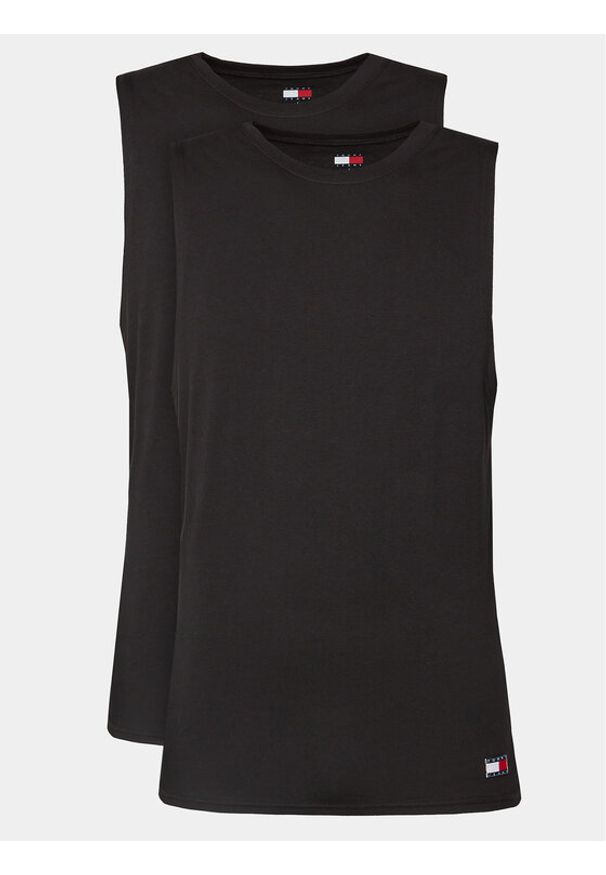 Tommy Jeans Komplet 2 tank topów UM0UM03158 Czarny Regular Fit. Kolor: czarny. Materiał: bawełna