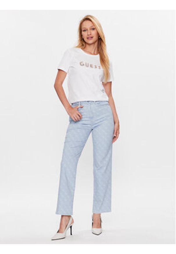 Guess T-Shirt W3YI39 I3Z14 Biały Regular Fit. Kolor: biały. Materiał: bawełna