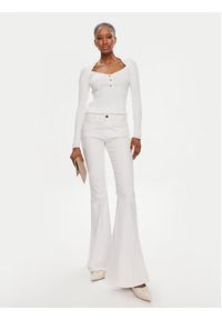Morgan Sweter 241-MDELF Biały Slim Fit. Kolor: biały. Materiał: syntetyk #2