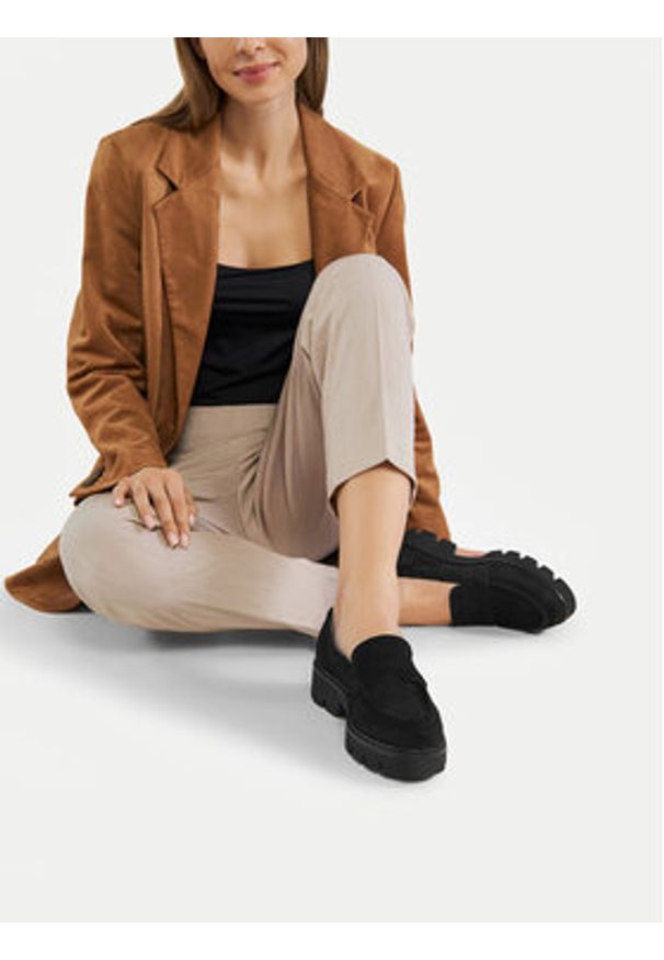 Badura Mokasyny AMANTEA-28180LM Czarny. Kolor: czarny. Materiał: zamsz, skóra