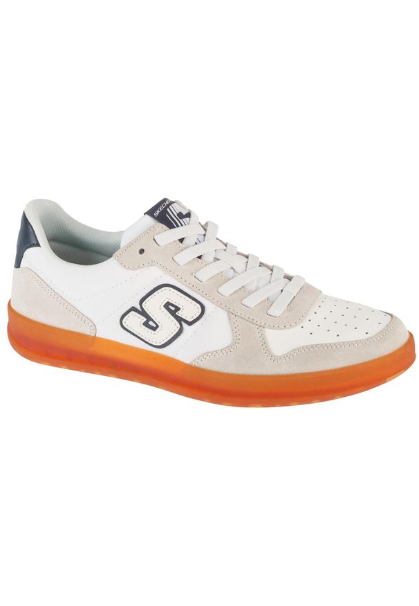 skechers - Buty sportowe Sneakersy męskie, New Wave Cup - Calven. Kolor: biały. Sport: turystyka piesza