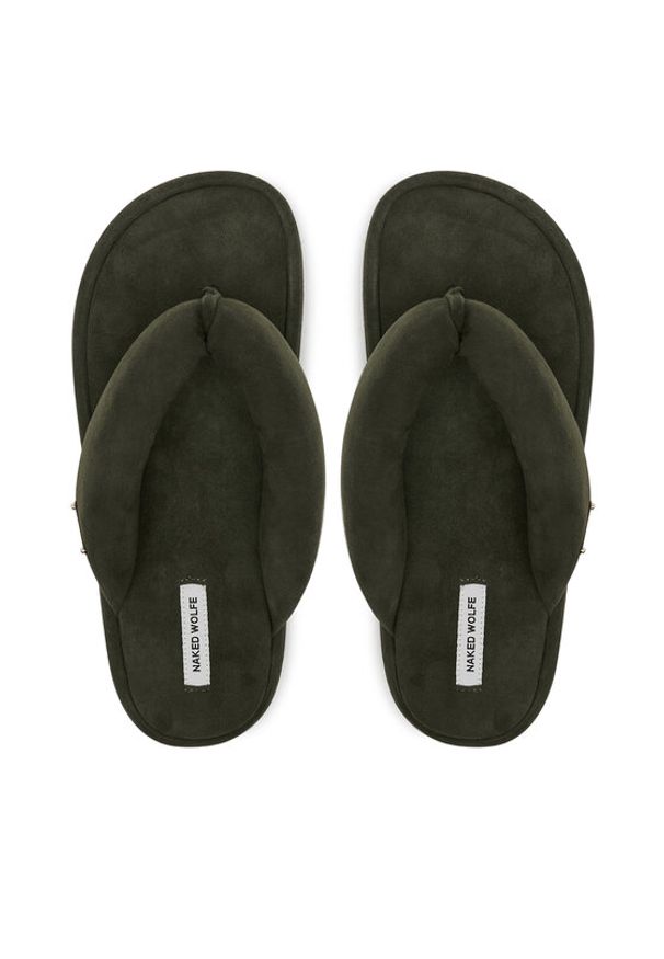 Naked Wolfe Japonki Hilary Zielony. Kolor: zielony. Materiał: zamsz, skóra