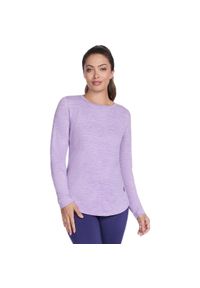 skechers - Bluzka Skechers GO DRI Swift Long Sleeve Tunic Crew, Kobiety. Kolor: fioletowy. Materiał: poliester, materiał. Długość rękawa: długi rękaw