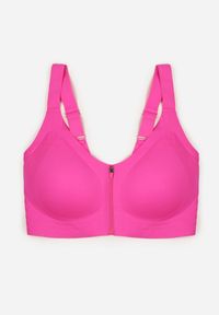 Born2be - Fuksjowy Sportowy Biustonosz z Suwakiem z Przodu Eziline. Kolekcja: plus size. Kolor: różowy. Rodzaj stanika: wyciągane miseczki #1