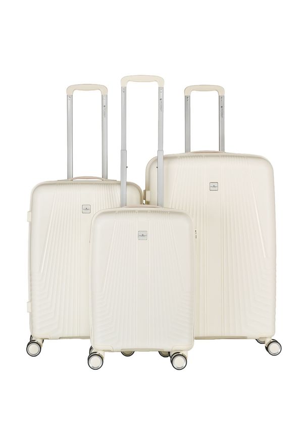 Zestaw walizek podróżnych z tworzywa ABS w beżowym kolorze Peterson PTN PP-09-SET3. Kolor: beżowy