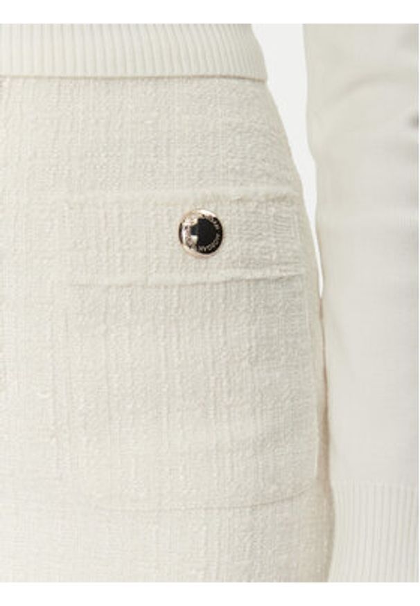 Morgan Spódnica mini 251-JABI Écru Slim Fit. Materiał: syntetyk