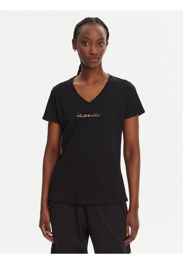 Liu Jo Sport T-Shirt TA5179 J6040 Czarny Regular Fit. Kolor: czarny. Materiał: bawełna. Styl: sportowy