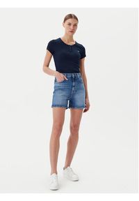 Tommy Jeans T-Shirt DW0DW19502 Granatowy Slim Fit. Kolor: niebieski. Materiał: bawełna #5