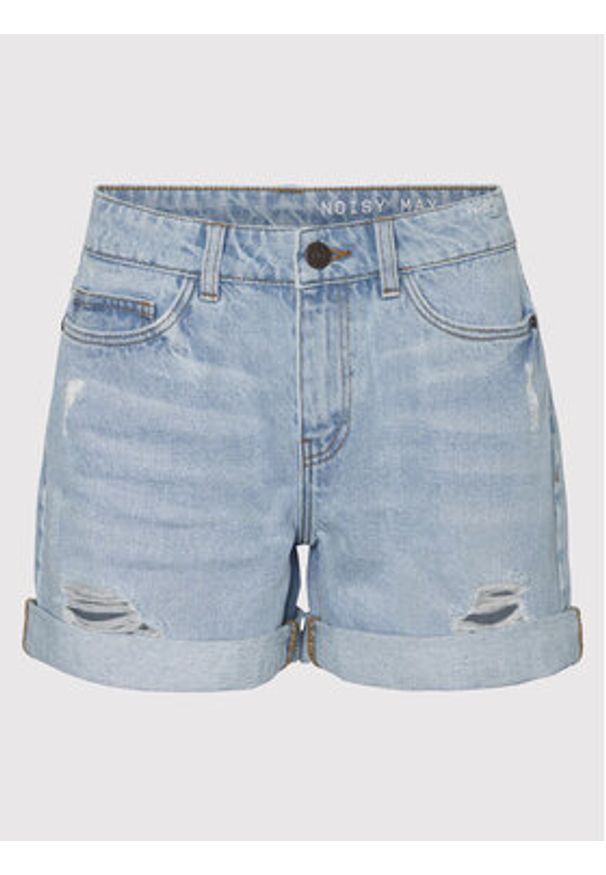 Noisy may - Noisy May Szorty jeansowe Smiley 27010866 Niebieski Regular Fit. Kolor: niebieski. Materiał: jeans, bawełna