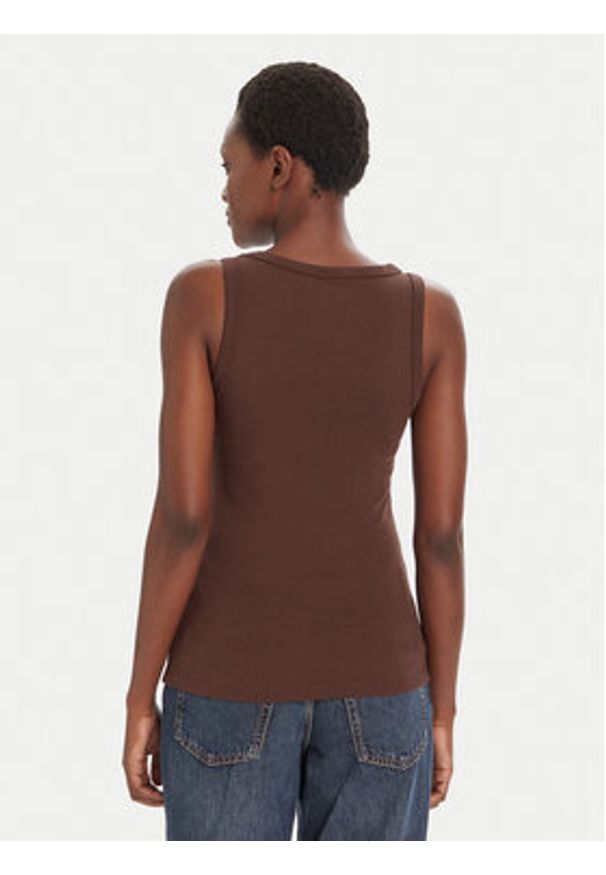 Hugo - HUGO Top Datamia 50514489 Brązowy Slim Fit. Kolor: brązowy. Materiał: bawełna