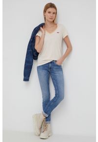 Tommy Jeans jeansy SOPHIE CE137 damskie high waist. Stan: podwyższony. Kolor: niebieski