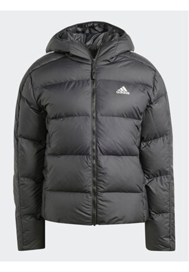 Adidas - adidas Kurtka puchowa Essentials 3-Stripes Mid Down HZ8483 Czarny Regular Fit. Kolor: czarny. Materiał: syntetyk, puch