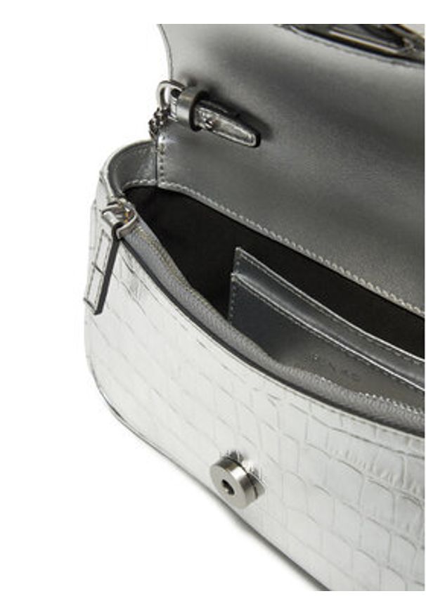 Pinko - PINKO Torebka Love One Pocket Simply C AI 24-25 PLTT 103838 A1W5 Srebrny. Kolor: srebrny. Materiał: skórzane
