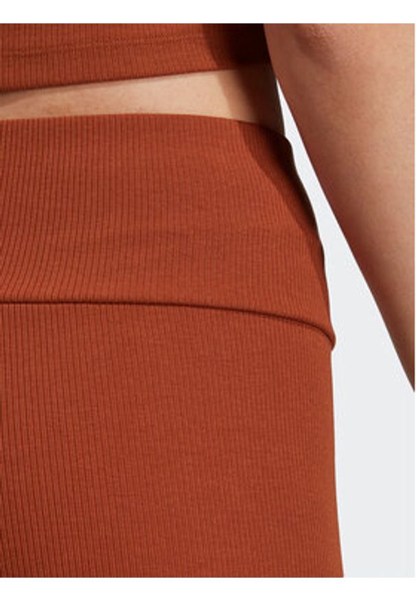 Adidas - adidas Szorty sportowe Rib Shorts IL9621 Brązowy. Kolor: brązowy. Materiał: wiskoza