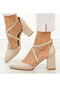 Cieliste sandały damskie na słupku Sergio Leone Sk840. Zapięcie: pasek. Materiał: skóra. Sezon: wiosna, lato, jesień. Styl: wizytowy, klasyczny, elegancki #1