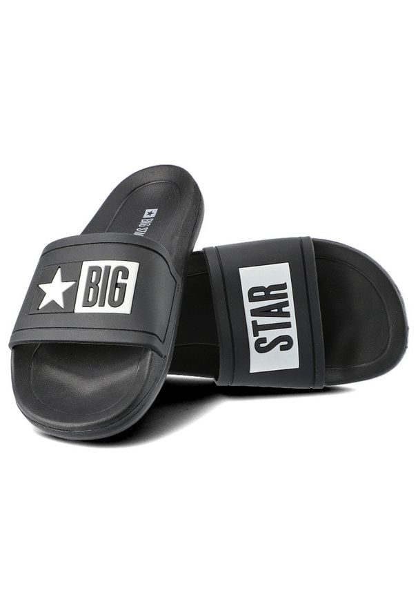 Big-Star - Klapki BIG STAR DD174699 906 Czarny. Okazja: na co dzień, na plażę. Kolor: czarny. Materiał: jeans. Wzór: napisy. Styl: wakacyjny, elegancki, casual