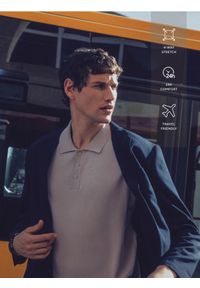 Reserved - Marynarka slim fit - granatowy. Kolor: niebieski. Materiał: dzianina, elastan, wiskoza #1