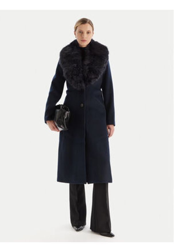 MICHAEL Michael Kors Płaszcz wełniany 77A7141M21 Granatowy Regular Fit. Kolor: niebieski. Materiał: syntetyk