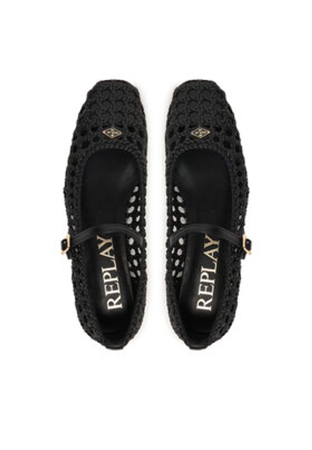 Replay - REPLAY Baleriny GWB23 .000.C0025S Czarny. Kolor: czarny. Materiał: skóra