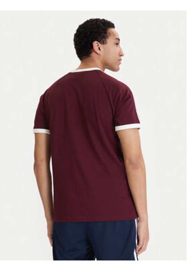 Adidas - adidas T-Shirt 3-Stripes KQ9639 Bordowy Regular Fit. Kolor: czerwony. Materiał: bawełna
